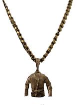 Cordão Friso S 8Mm + Pingente Faixa Preta Banhado A Ouro 18K