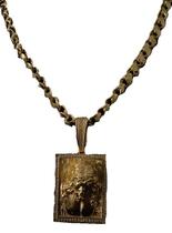 Cordão Friso S 8Mm + Pingente Jesus 3D - Banhado A Ouro 18K