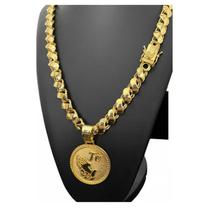 Cordão Friso S Fecho Fé + Pingente 12 mm joias maciças