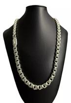 Cordão friso triplo 12mm - banhado a prata 925