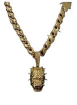 Cordão Friso x 12mm + Pingente Pitbull Banhado a Ouro 18k Cordão Friso x 12mm + Pingente Pitbull Banhado a Ouro 18k