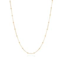 Cordão gargantilha rommanel banhado ouro 18k feminino veneziana bolas longo 80cm 531717