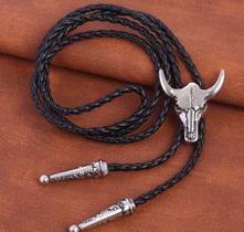 Cordão Gravata Pingente Buffalo Boi Cowboy Cordão Gravata Pingente Buffalo Boi Cowboy