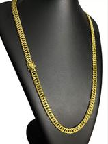 Cordão grumet 10mm fecho mão orando banhado a ouro 18k