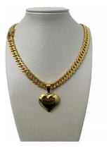 Cordão Grumet 10Mm Feminino + Pingente Banhado A Ouro 18K