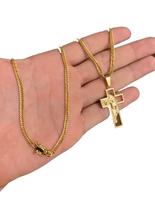 Cordão Grumet 3mm + Pingente Cruz Rosto - Banhado a ouro 18k Cordão Grumet 3mm + Pingente Cruz Rosto - Banhado a ouro 18k