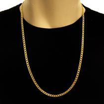 Cordão Grumet 4mm Corrente Banhada Ouro 18k Colar Moderno 70cm