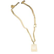 Cordão Grumet Duplo Com Pingente Da Inicial W Cordão Grumet Duplo Com Pingente Da Inicial W