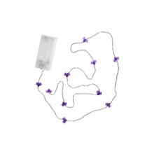 Cordão Halloween Taschibra LED 10 Morcegos Roxo 2xAA
