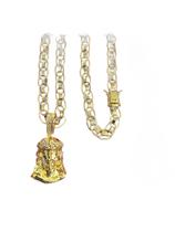 Cordão Imperador Matrix 10mm + Pingente Jesus Banhado a Ouro