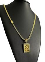 Cordão lacraia 5mm + pingente são jorge - banhado a ouro 18k Cordão lacraia 5mm + pingente são jorge - banhado a ouro 18k