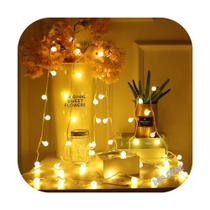 Cordão Led Luz Varal 100 Bolinha 8 Funções 10m Fio Transparente Branco Quente Bivolt Cordão Led Luz Varal 100 Bolinha 8 Funções 10m Fio Transparente Branco Quente Bivolt