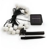 Cordão LEDs Solar Lâmpadas Luzes Bolinhas Amarela Natal 5m