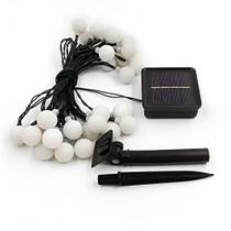 Cordão Leds Solar Lâmpadas Luzes Bolinhas Amarela Natal 5m