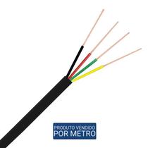 Cordão Liso Chato 4 Vias Preto Fertronica Cordão Liso Chato 4 Vias Preto Fertronica