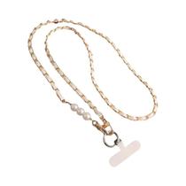 Cordão Longo Para Celular Feminino, Alça De Pescoço E Ombro Universal, Corrente De Pérolas Para