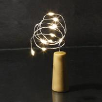 Cordão luminoso taschibra rolha 10 leds pilha 3000k