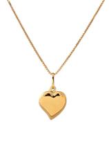 Cordão Malha Veneziana, Com Pingente Coração Dupla Face, Em Ouro 18K Cordão Malha Veneziana, Com Pingente Coração Dupla Face, Em Ouro 18K