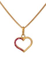 Cordão Malha Veneziana, Com Pingente Coração Em Ouro 18K Cordão Malha Veneziana, Com Pingente Coração Em Ouro 18K