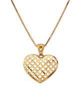Cordão Malha Veneziana, Com Pingente Coração Em Ouro 18K Cordão Malha Veneziana, Com Pingente Coração Em Ouro 18K