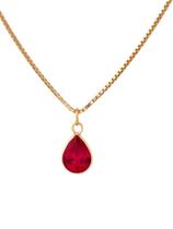 Cordão Malha Veneziana, Com Pingente Gota, Em Ouro 18K Cordão Malha Veneziana, Com Pingente Gota, Em Ouro 18K