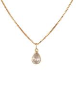 Cordão Malha Veneziana, Com Pingente Gota, Em Ouro 18K Cordão Malha Veneziana, Com Pingente Gota, Em Ouro 18K