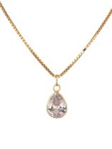Cordão Malha Veneziana, Com Pingente Gota, Em Ouro 18K Cordão Malha Veneziana, Com Pingente Gota, Em Ouro 18K