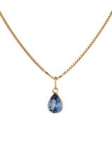 Cordão Malha Veneziana, Com Pingente Gota, Em Ouro 18K Cordão Malha Veneziana, Com Pingente Gota, Em Ouro 18K
