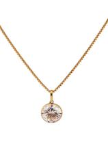 Cordão Malha Veneziana, Com Pingente Ponto de Luz, Em Ouro 18K Cordão Malha Veneziana, Com Pingente Ponto de Luz, Em Ouro 18K