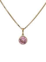 Cordão Malha Veneziana Com Pingente Ponto de Luz, Em Ouro 18K Cordão Malha Veneziana Com Pingente Ponto de Luz, Em Ouro 18K