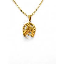 Cordão Masculino 4mm Tijolinho + Cavalo Banhado A Ouro 18k Cordão Masculino 4mm Tijolinho + Cavalo Banhado A Ouro 18k