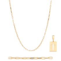 Cordão Masculino Com Pingente Banhados A Ouro 18k Rommanel Tamanho 70cm