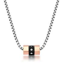 Cordao Masculino Elos Retangular Pingente Prata 925