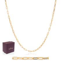 Cordão Masculino Rommanel Elo Cadeado Com Pingente Cruz 532531/540027