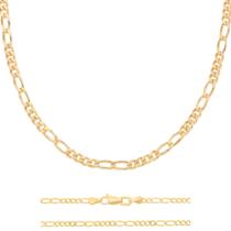 Cordão Masculino Rommanel Elos Trabalhados e Alternados Banhado Ouro 18k