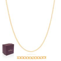 Cordão Masculino Rommanel Tamanho 70cm Com Elos Diamantados Banhado Ouro 18k