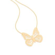 Cordão Maxi Colar Banhado Ouro 18k Feminino Borboletas Rommanel Tamanho 50cm