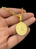 Cordão Meia Cana 5mm + Pingente São Jorge - Banhado a Ouro Cordão Meia Cana 5mm + Pingente São Jorge - Banhado a Ouro