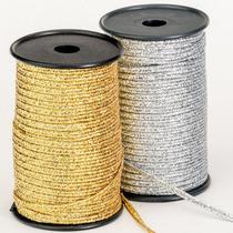 Cordão Metalizado Soutache Ouro 3mm 50 Mts Pronta Entrega