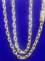 Cordão Ouro 18 K Cadeado Masculino Cadeado Oco Peso 11.00 Gramas 60 Cm 3.50 mm Oco