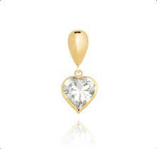 Cordão Ouro 18k Com Pingente Gota e Coração