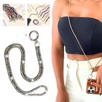 Cordão Para Celular Pescoço Universal Brilho Strass Luxo