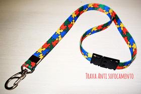 Cordão para crachá Autismo e Doenças não visiveis com Trava Anti Sufocamento Cordão para crachá Autismo e Doenças não visiveis com Trava Anti Sufocamento