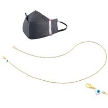 Cordão Para Máscara Malha Groumet Ping Coração Olho Grego