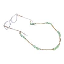 Cordão para Sustentação de Óculos Colorido Verde e Dourado