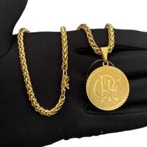 Cordão Peruano 5mm + Pingente CRF - Banhado a Ouro