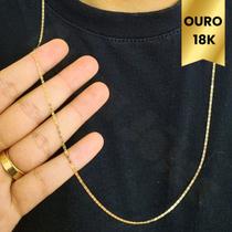 Cordão Piastrine 70cm Ouro 18k Corrente Masculina Cordão Colar Ouro Maciço