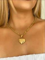 Cordão + Pingente Feminino 6mm Cadeado Banhado A Ouro 18k