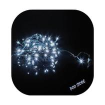 Cordão Pisca 100 Led Fixo Branco Frio Fio Verde 10m C/emenda Decor Natal 110v