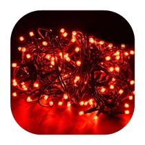 Cordão Pisca 100 Led Prova Dágua Fixo Vermelho Fio Verde 10m Decor Natal 110v Cordão Pisca 100 Led Prova Dágua Fixo Vermelho Fio Verde 10m Decor Natal 110v